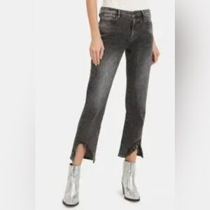 FRAME Le High Straight Jeans in Silver Strike